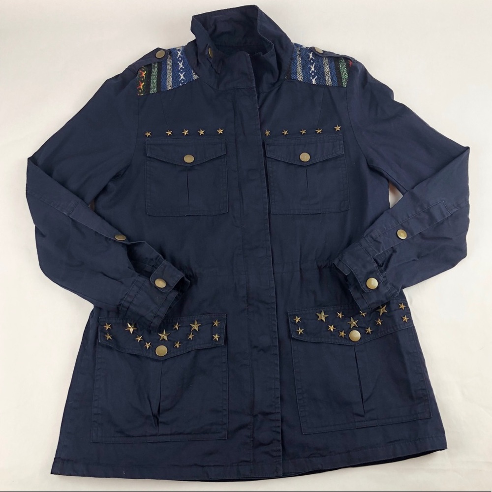 Cecio Military Inspired Utility Coat, embellished